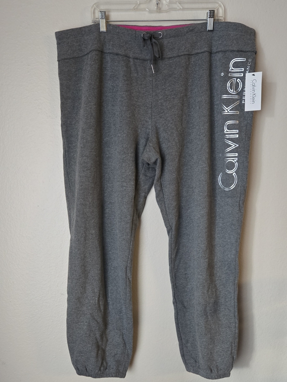 NWT Calvin Klein Performance 3X Gray Fleece Jogger Sweatpants Logo
